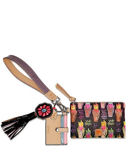Consuela Viva Babe Embroidered Patch and Charm Combi Wristlet