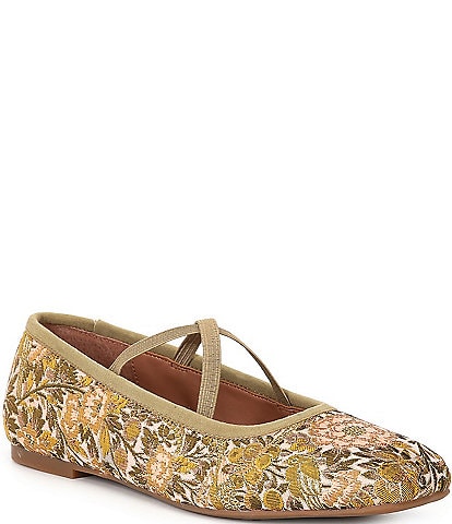 Copper Key Alette Jacquard Print Cross Strap Ballet Flats