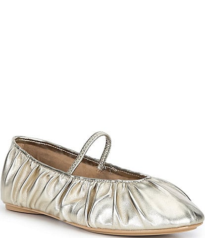 Copper Key Bambi Metallic Leather Mary Jane Ballet Flats