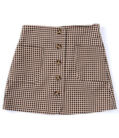 Copper Key Big Girls 7-16 Button Front Gingham Skirt