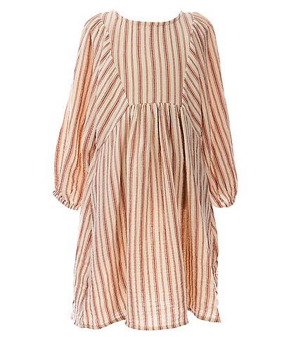 Copper Key Big Girls 7-16 3/4 Sleeve Stripe Dress