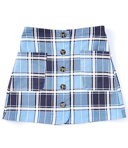 Copper Key Big Girls 7-16 Button Front Plaid Skirt