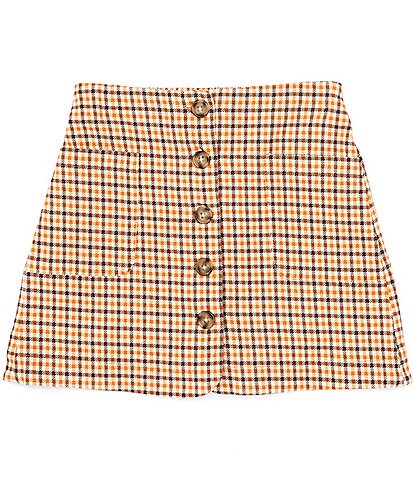 Copper Key Big Girls 7-16 Button Front Plaid Skirt