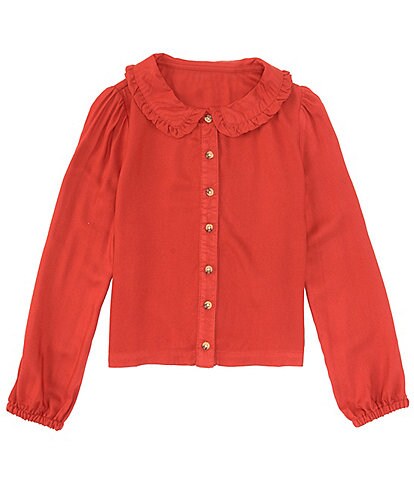 Copper Key Big Girls 7-16 Collared Button Front Top