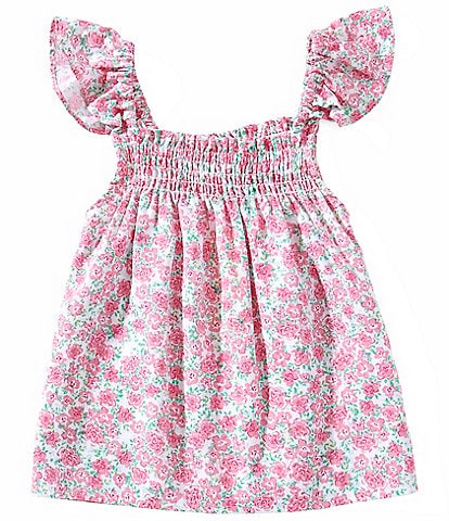 Copper Key Big Girls 7-16 Ditsy Floral Printed Flutter Sleeve Top