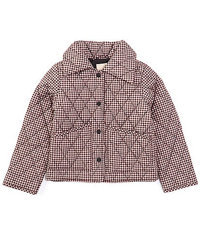 Copper Key Big Girls 7-16 Gingham Collared Puffer Jacket