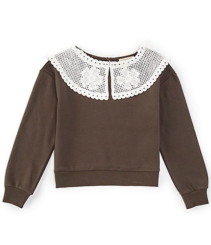 Copper Key Big Girls 7-16 Lace Collar Sweater