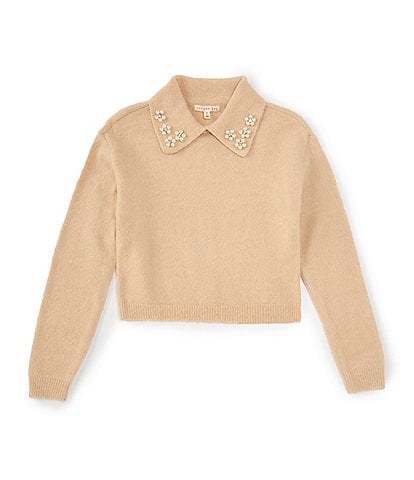 Copper Key Big Girls 7-16 Pearl Collar Sweater