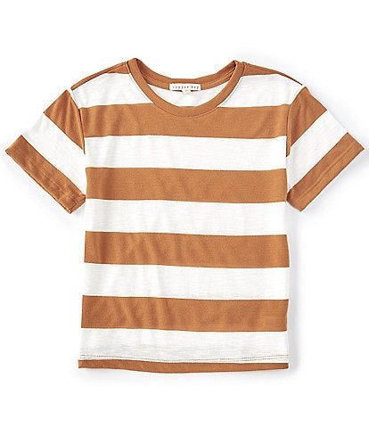 Copper Key Big Girls 7-16 Short Sleeve Big Stripe Boxy T-Shirt