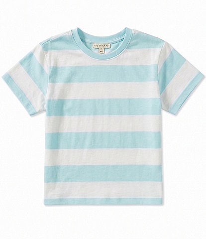Copper Key Big Girls Short Sleeve Big Stripe Relaxed Boxy T-Shirt