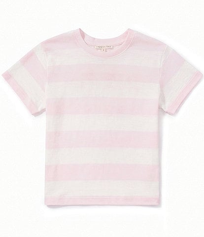 Copper Key Big Girls Short Sleeve Big Stripe Relaxed Boxy T-Shirt