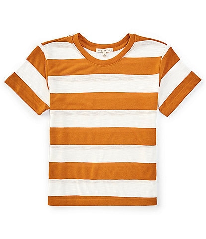 Copper Key Big Girls 7-16 Short Sleeve Big Stripe Relaxed Boxy T-Shirt