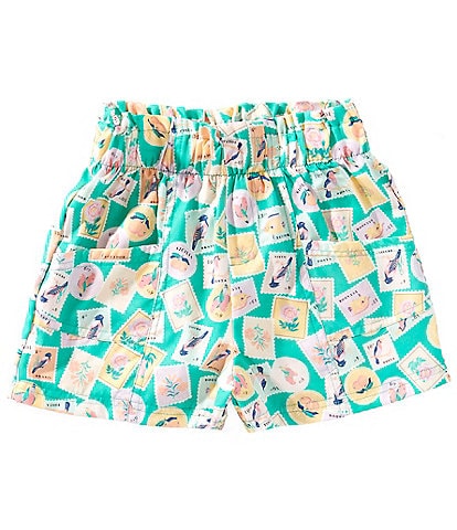 Copper Key Big Girls 7-16 Travel Stamp Printed Paper Bag Shorts