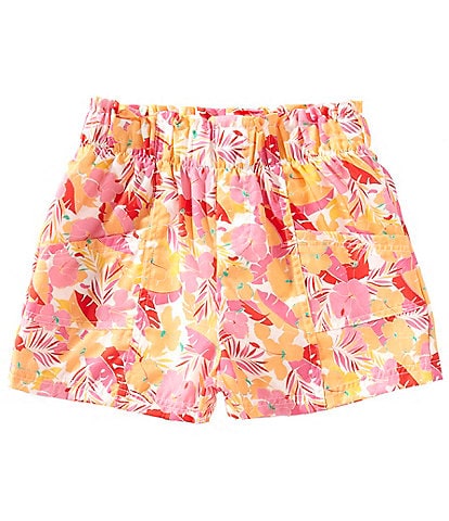 Copper Key Big Girls 7-16 Tropical Floral Printed Paper Bag Shorts
