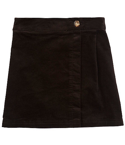 Copper Key Big Girls 7-16 Velvet Side Button Skirt