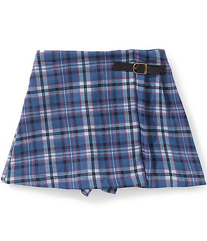 Copper Key Big Girls Buckle Plaid Skort