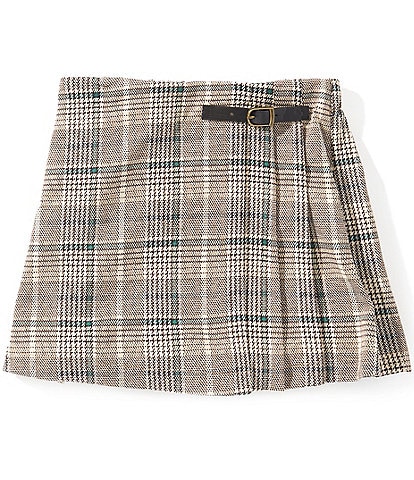 Copper Key Big Girls Buckle Plaid Skort