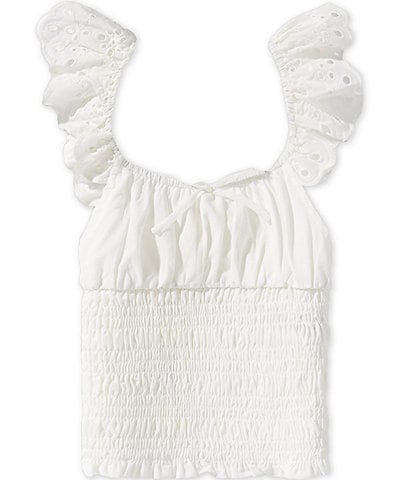 Copper Key Big Girls Flutter Sleeve Scrunch Top