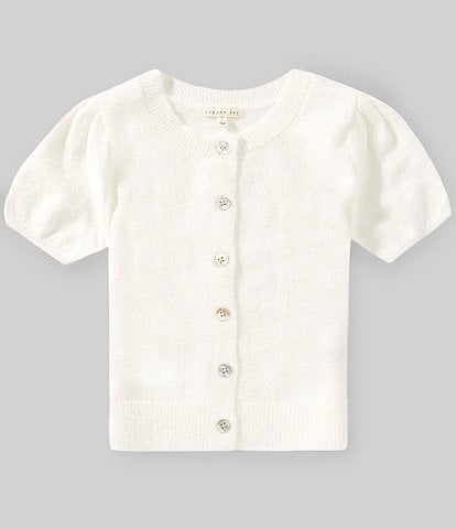 Copper Key Big Girls Knit Puff Sweater Top