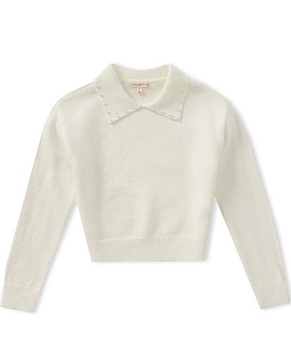 Copper Key Big Girls Pearl Collar Sweater