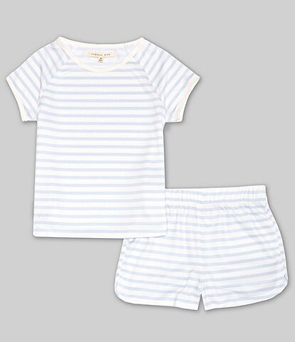 Copper Key Big/Little Girls 2T-12 Stripe Print Short Sleeve Top & Matching Shorts 2-Piece Set