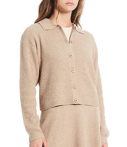 Copper Key Coordinating Collared Button Front Cardigan