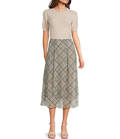 Copper Key Crew Neck Puff Sleeve Sweater