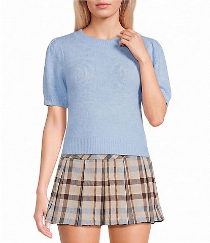 Copper Key Crew Neck Puff Sleeve Sweater