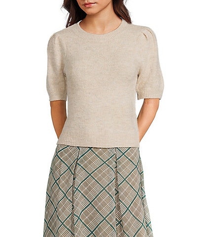 Copper Key Crew Neck Puff Sleeve Sweater