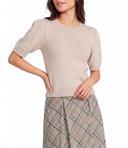 Copper Key Crew Neck Puff Sleeve Sweater