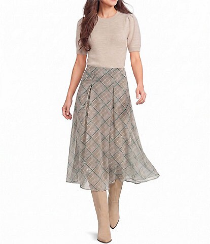 Copper Key Crew Neck Puff Sleeve Sweater