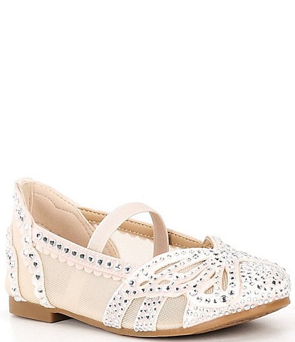 Copper Key Girls' Anise Rhinestone Butterfly Mesh Flats (Toddler)