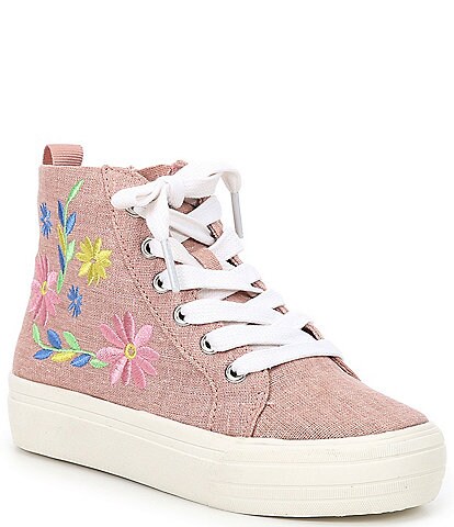 Copper Key Girls' Floraa Flower Embroidered High-Top Sneakers (Toddler)