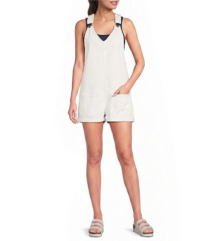 Copper Key Hailey V-Neck Americana Roll Cuff Overalls