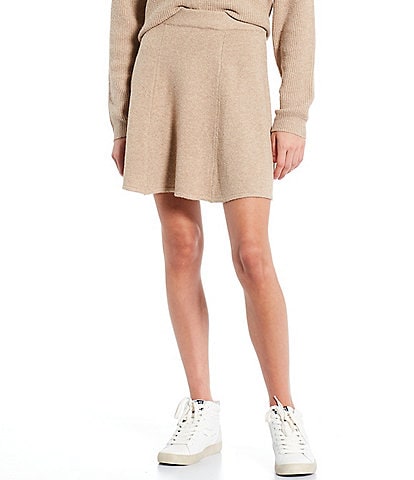 Copper Key Coordinating High Rise A-Line Sweater Mini Skirt