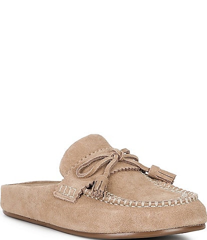 Copper Key Kit Suede Tassel Bow Clog Mules