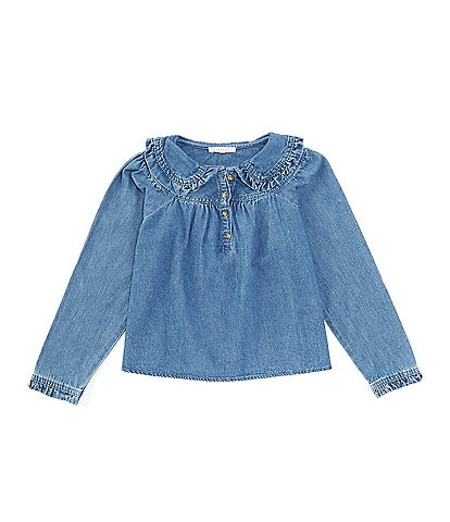 Copper Key Little Girl 2T-6X Denim Baby Doll Top