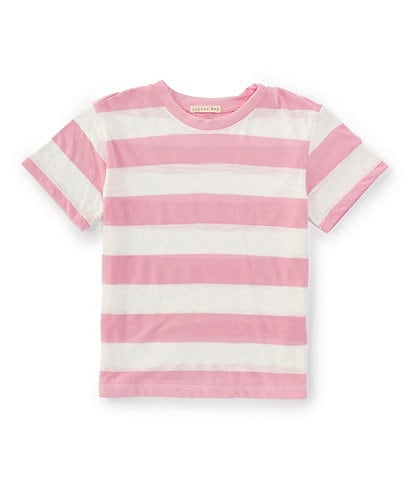 Copper Key Little Girls 2T-6X Knit Wide Stripe Boxy T-Shirt