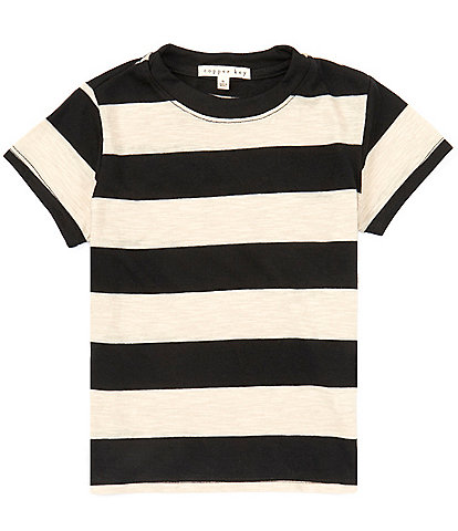 Copper Key Little Girls 2T-6X Knit Wide Stripe Boxy T-Shirt