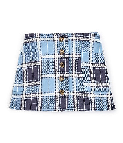 Copper Key Little Girls 2T-6X Plaid Button Front Plaid Skirt