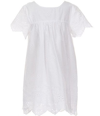 Copper Key Little Girls Eyelet Short Sleeve Dress