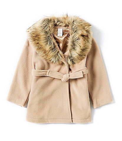 Copper Key Little Girls 2T-6X Faux Fur Collar Coat