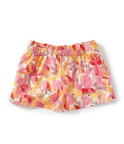 Copper Key Little Girls 2T-6X Floral Leaf Printed Paper Bag Shorts