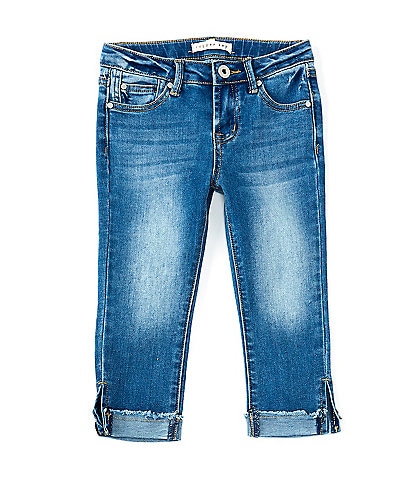 1-7 Years kidstudio Denim Capris for Girls Jeans Distressed Flared Crop Pants