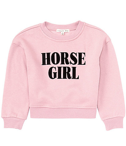 Copper Key Little Girls 2T-6X Horse Girl Sweatshirt