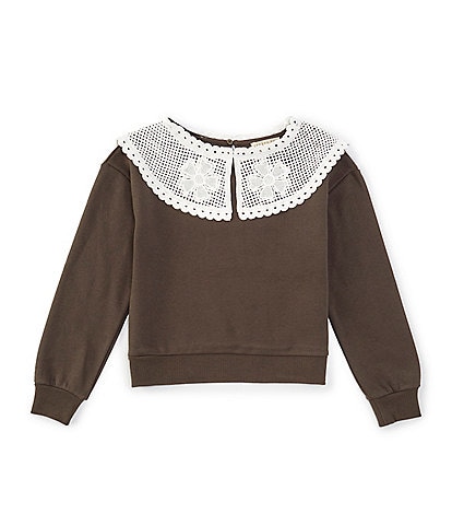 Copper Key Little Girls 2T-6X Lace Collar Sweater