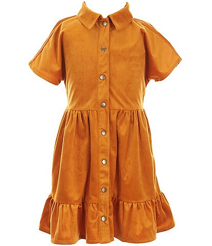 Copper Key Little Girls 2T-6X Micro Cord Tiered Dress