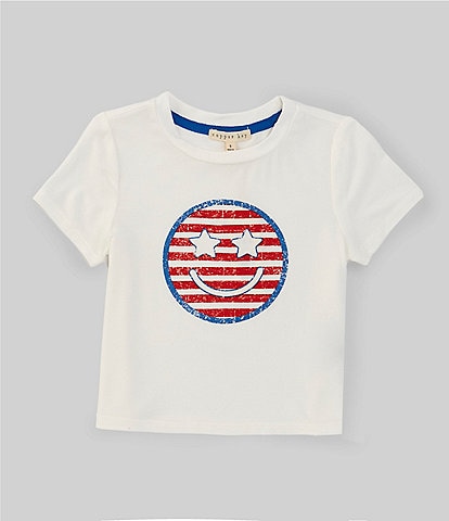 Copper Key Little Girls 2T-6X Americana Smiley Face T-Shirt