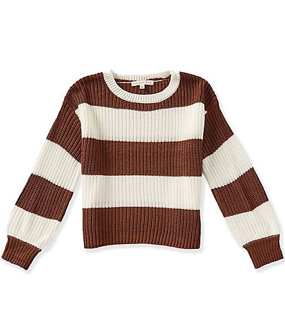 Copper Key Little Girls Stripe Shaker Relaxed Sweater