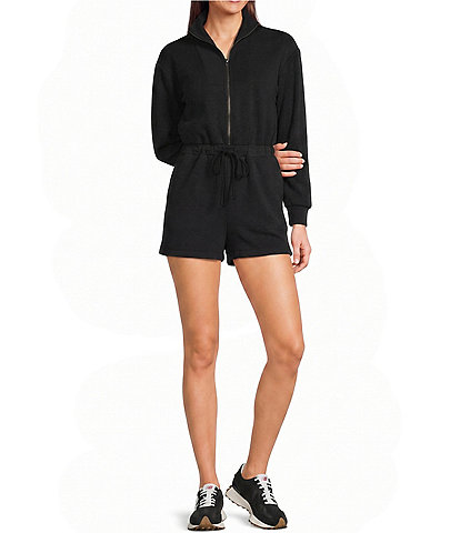 Copper Key Long Sleeve Quarter Zip Romper